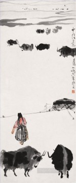 Wu zuoren yaks tinta china antigua Pinturas al óleo